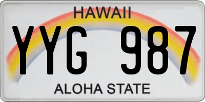 HI license plate YYG987