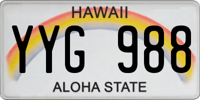 HI license plate YYG988