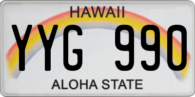 HI license plate YYG990