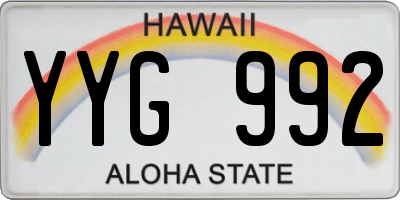 HI license plate YYG992