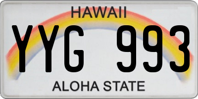 HI license plate YYG993