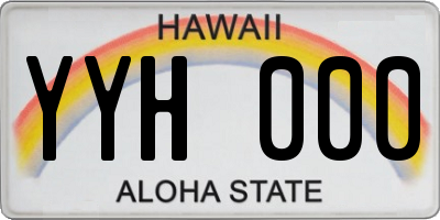 HI license plate YYH000