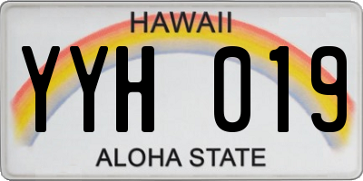 HI license plate YYH019