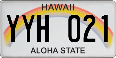 HI license plate YYH021