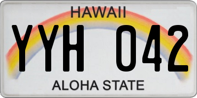 HI license plate YYH042