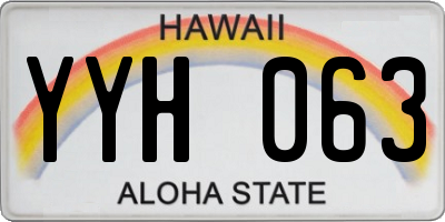 HI license plate YYH063