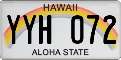 HI license plate YYH072