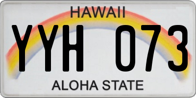 HI license plate YYH073