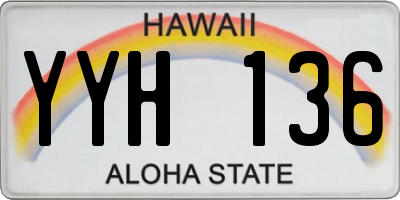 HI license plate YYH136