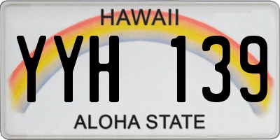 HI license plate YYH139