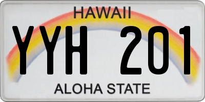 HI license plate YYH201