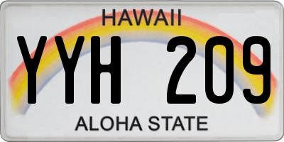 HI license plate YYH209