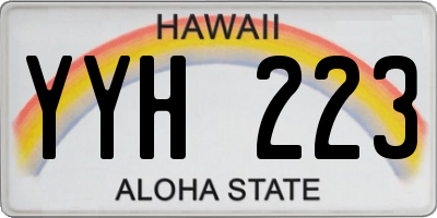 HI license plate YYH223