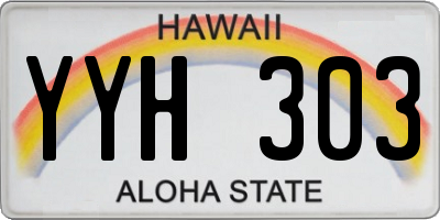 HI license plate YYH303