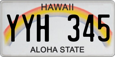 HI license plate YYH345