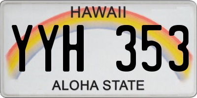 HI license plate YYH353