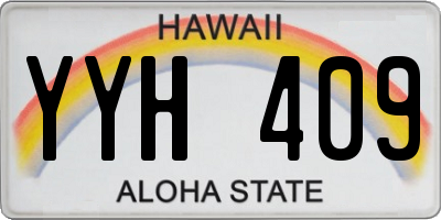 HI license plate YYH409
