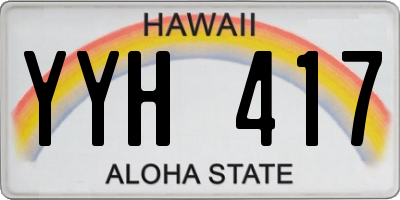 HI license plate YYH417