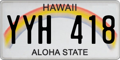 HI license plate YYH418