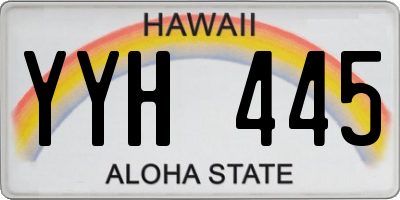 HI license plate YYH445
