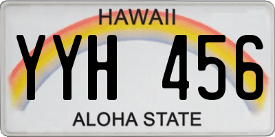 HI license plate YYH456