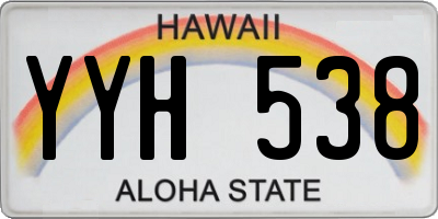 HI license plate YYH538