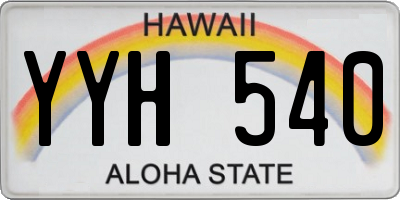 HI license plate YYH540