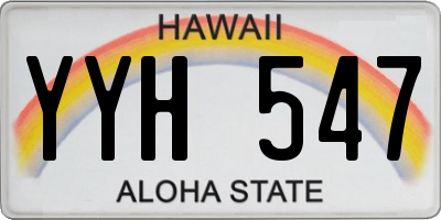 HI license plate YYH547