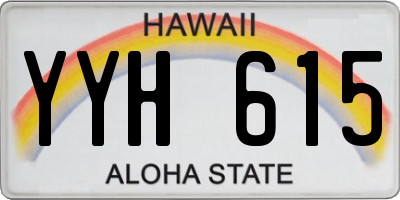 HI license plate YYH615