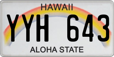 HI license plate YYH643