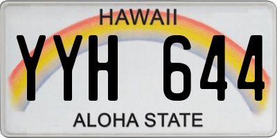 HI license plate YYH644