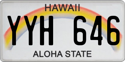 HI license plate YYH646
