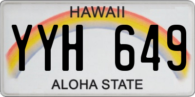 HI license plate YYH649