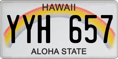 HI license plate YYH657