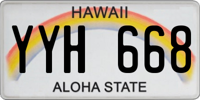 HI license plate YYH668