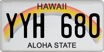 HI license plate YYH680
