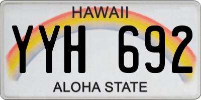 HI license plate YYH692
