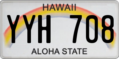 HI license plate YYH708