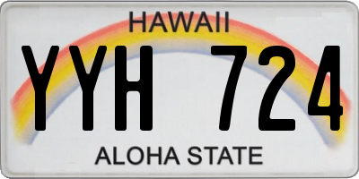 HI license plate YYH724