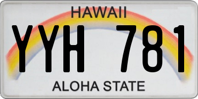 HI license plate YYH781