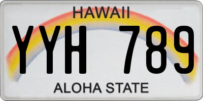 HI license plate YYH789