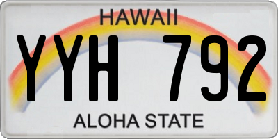 HI license plate YYH792