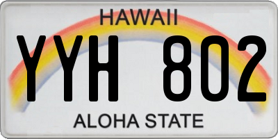 HI license plate YYH802