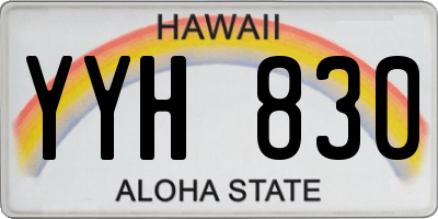 HI license plate YYH830