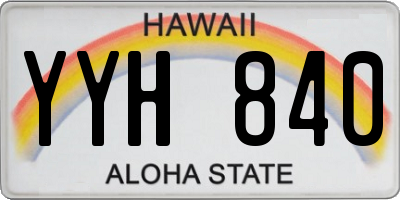 HI license plate YYH840