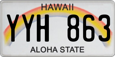 HI license plate YYH863