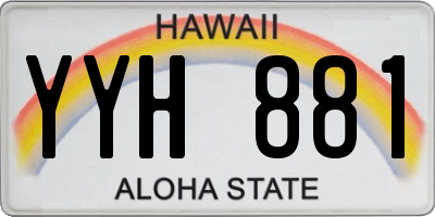 HI license plate YYH881