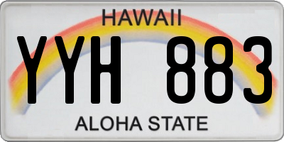 HI license plate YYH883