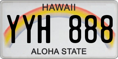 HI license plate YYH888