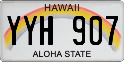 HI license plate YYH907